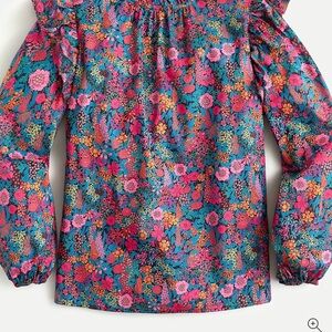 J. Crew Flutter-Sleeve Top in Liberty Ciara Print